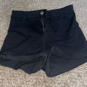 Plain black jean shorts